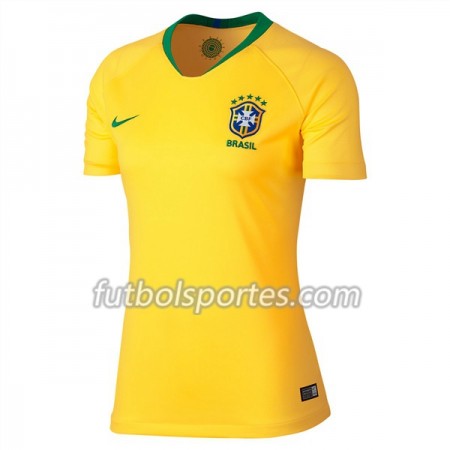 Camisetas Brasil Mujer Primera Equipacion Mundial 2018